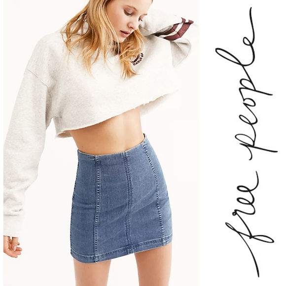 Free People Denim/Jean Mini Skirt Sz - Picture 1 of 11